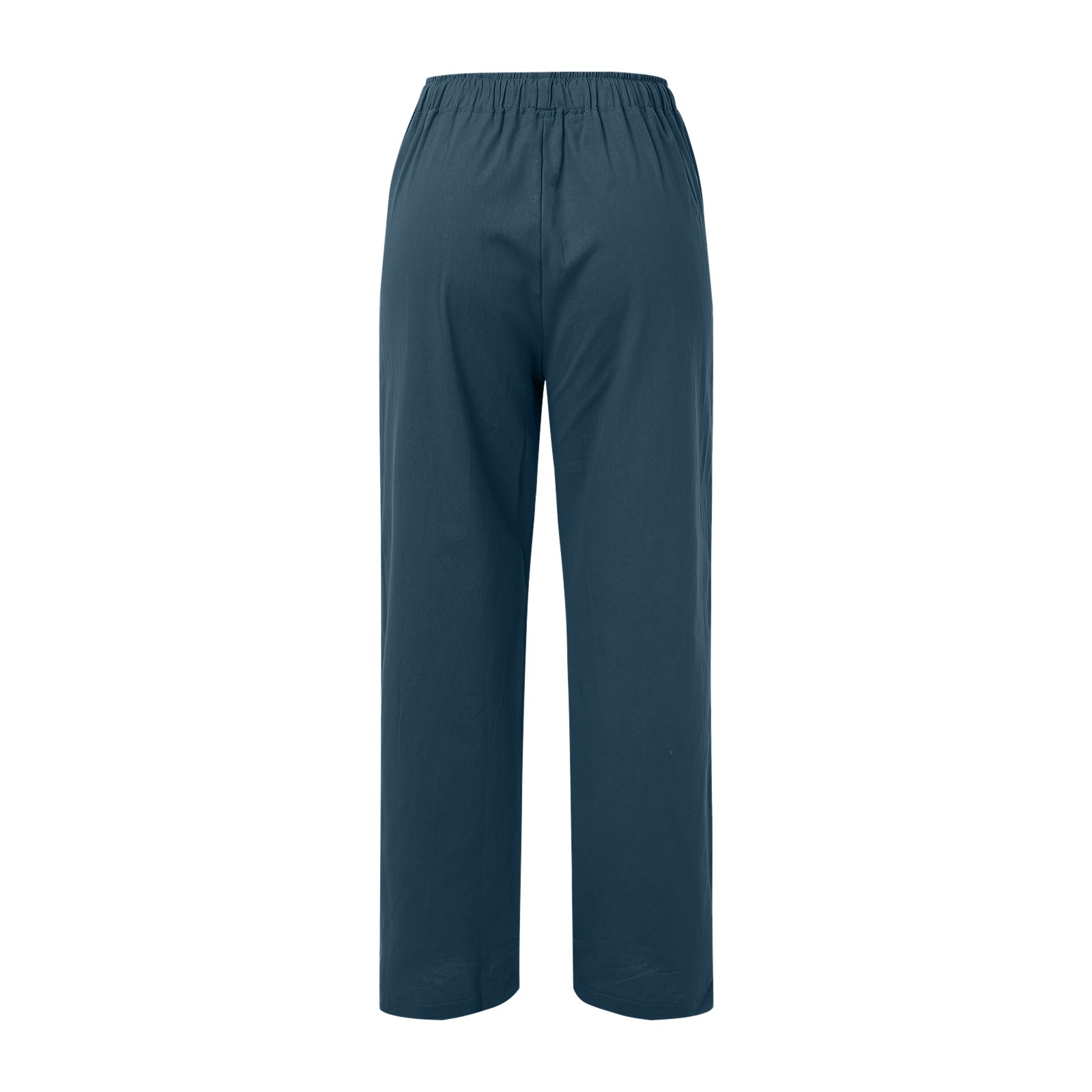 thumbnail image 5 of Pantalones anchos de cintura alta para mujer: pantalones elásticos con cordón, cómodos pantalones largos rectos con bolsillos, poliéster, para todas las ocasiones, 5 of 5